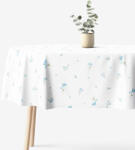 Goldea față de masă 100% bumbac - flori de nu-mă-uita - ovală 140 x 240 cm Fata de masa