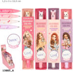  TOPModel Radírozható Zselés Toll, Lila Dobozos, Sötétbarna Hajú Lánnyal Cicákkal