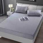 Jojo Home Husa de Pat din Catifea cu Elastic si 2 Fete de Perna 50x70cm, 180x200cm, Gri Deschis-D141 (D141)