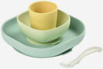 Beaba Set De Masa Beaba Din Silicon 4 Piese +4 Luni Yellow Set pentru masa bebelusi