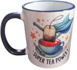  Tea power-fehér/kék bögre (TPW01)