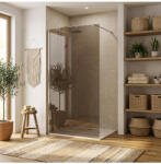 Rea Paravan de dus fumuriu Rea Flexi Brown 90 cm crom (KPL-K99073)