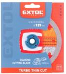 Extol gyémántvágó, ipari korong, TURBO Thin Cut, extra vékony vágás: 1, 4mm vastagság; 125×22, 2mm, száraz és vizes vágásra (8803042)