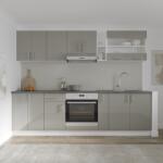 haaus Set Bucatarie Karo V19, Gri Lucios/Alb, MDF, Blat Thermo 28 mm, L 260 cm (924461)