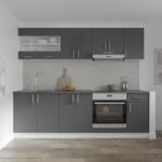 haaus Set Bucatarie Karo V15, Antracit/Alb, Blat Thermo 28 mm, L 240 cm (920036)