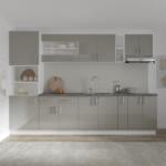 haaus Set Bucatarie Karo V26, Gri Lucios/Alb, MDF, Blat Thermo 28 mm, L 300 cm (924539)