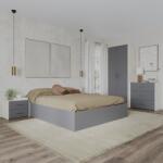 haaus Set dormitor Malmo V2, Pat 200 x 160 cm, Stejar Alb/Antracit (923273)