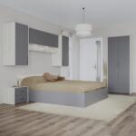 haaus Set dormitor Malmo V17, Pat 200 x 160 cm, Stejar Alb/Antracit (923426)