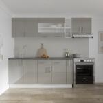 haaus Set Bucatarie Karo V16, Gri Lucios/Alb, MDF, Blat Thermo 28 mm, L 240 cm (924430)