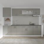haaus Set Bucatarie Karo V23, Gri Lucios/Alb, MDF, Blat Thermo 28 mm, L 280 cm (924508)