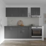 haaus Set Bucatarie Karo V14, Antracit/Alb, Blat Thermo 28 mm, L 220 cm (920029)