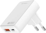 4smarts Fal töltő 4smarts FlatPlug Duos 20W GaN USB-C + USB-A fehér (546020)