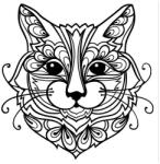 Adrian Martinkovič Homokfestés sablon Macska zentangle (9876397)