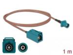 Delock FAKRA Z-dugó > FAKRA Z-hüvely RG-316 antenna kábel 1m (90005) (90005) - aqua