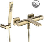 Laveo TORES falra szerelhető kádcsap zuhanyszettel, szatin arany - BVT_G11D (BVT_G11D)