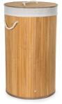  G21 szennyeskosár 55 l, bambusz kerek fehér kosárral - 6355514 (6355514)