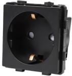 Luxion Modul Priza Simpla Fara Rama Din Sticla LUXION, Negru (LX-MP010B)