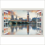  Öntapadó és mosható falfestmény Big Ben Window, Parlament, London, 300 x 200 cm