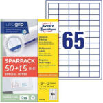 AVERY Etikett, univerzális, 38x21, 2 mm, AVERY ZWECKFORM, "Sparpack", 4225 etikett/csomag (6121-65) - nyomtassingyen