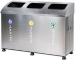 IgienaPHS Set 3 cosuri gunoi inox colectare selectiva cos reciclare gunoi - 3*79 litri (1807) - 24mag Cos de gunoi