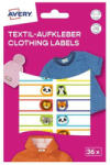 AVERY Etikett AVERY 45 mm x 13 mm ruhacímke állatos 36 címke/csomag 2 íves (ETVET36A) - nyomtassingyen