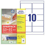 AVERY Etikett címke, 96x50, 8 mm, univerzális, 65 lap, 10 címke/lap Avery, fehér (L4744REV-65) - nyomtassingyen