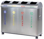 IgienaPHS Set 4 cosuri gunoi inox colectare selectiva cos reciclare gunoi - 4*39 litri (1848) - 24mag Cos de gunoi