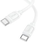 hoco. Cablu de încărcare USB C-C 1m X115 Surpass 60W alb (HC652001) (HC652001)
