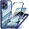 Techsuit - ColorVerse 360 Sorozat + Képernyővédő - Xiaomi Redmi Note 14 4G (164, 84 x 78, 15 x 8, 16mm) - Kék tok