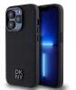 DKNY PU Bőr Stack Logo Magsafe iPhone 15 Pro tok Fekete