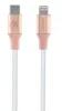 GUESS Lightning USB-C kábel 1.5m Gyors Töltés rózsaszín dombornyomott logó