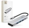 Tech-Protect Hb01 Hub Adapter 5 az 1-ben Type-C + Usb3.0 + Hdmi 4k 60Hz + Pd100w Szürke