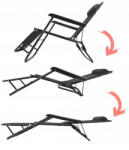 Garden Line Fekete Összecsukható Fekvőágy Fejtámasszal *7838 (CH-LEZ7838)