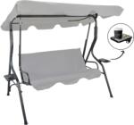 Garden Line KERTI HINTA 170 x 110 x 153 cm SZÜRKE PÁRNA NÉLKÜL KUPLUNG TARTÓVAL *5422 (CH-KRE5422)