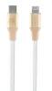 GUESS Lightning USB kábel - Guess GULMARG USB-C - 1.5m Gyors töltés világos arany Dombornyomott Logó