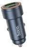 hoco. autós töltő USB A + Type C PD QC3.0 3A 30W Z57A fém szürke