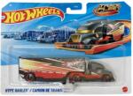 Mattel Set camion cu remorca, Hot Wheels, Track Fleet, Hype Hauler, JKP35