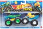 Mattel Set 2 masinute Monster Truck, Hot Wheels, Wave Wrecker si Duck N Roll, JHY83