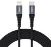 Choetech IP0039 USB-C / Lightning MFi kábel, 1.2m hosszú - fekete
