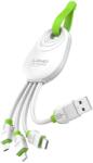 LDNIO LC95 3 az 1-ben 3.4A kompakt USB kábel (USB-A - USB-C + Lightning + micro USB)