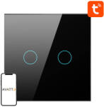Avatto ZigBee Avatto ZTS02-EU-B2 érintőkapcsoló Dual TUYA (fekete) (ZTS02-EU-B2) - boxon