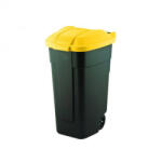 Keter Görgös szelektív szemetes Fekete/Sárga 110L (214128) - geminiduo