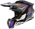 Airoh Twist 3 Hustle motokrossz bukósisak fényes szürke-lila