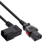InLine Cablu prelungitor de alimentare C13 lockable la C14 drept/unghi 90 grade 0.5m, InLine IL16934A (IL16934A)