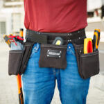 HANDY Professzionális bőr szerszámtartó öv - 7 zseb, 1 kalapácstartó, 4 ceruzatartó (10260B) (10260B)