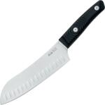DUE CIGNI Santoku, hollow edge, 18 cm blade, stainless steel 4116, black G10 2C 2103 G10