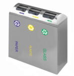 IgienaPHS Set 3 cosuri gunoi inox colectare selectiva cos reciclare gunoi - 3*48 litri (1874) - pcone Cos de gunoi