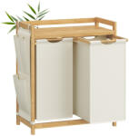 SONGMICS Bambusz szennyeskosár 2 rekesszel, 2x50 L (RLH100W01)