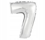  7-es számmal ellátott lufi ezüst 35 cm
