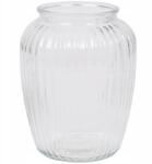 Váza Bordázott Üveg Átlátszó Paige Átmérő 15 cm Magasság 20 cm (3205676)